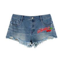 Load image into Gallery viewer, PrettyFaces,Bottoms,CherryKisses,DenimShorts,FrayedShorts,LuxuryStreetwear,BlokHed